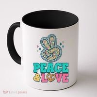 Retro Flower Power Peace And Love Coffee Mug thumb 0