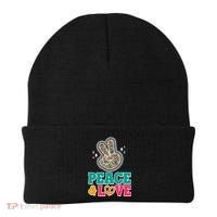 Retro Flower Power Peace And Love Beanie thumb 0