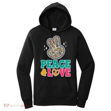 Retro Flower Power Peace And Love Women's Hoodie