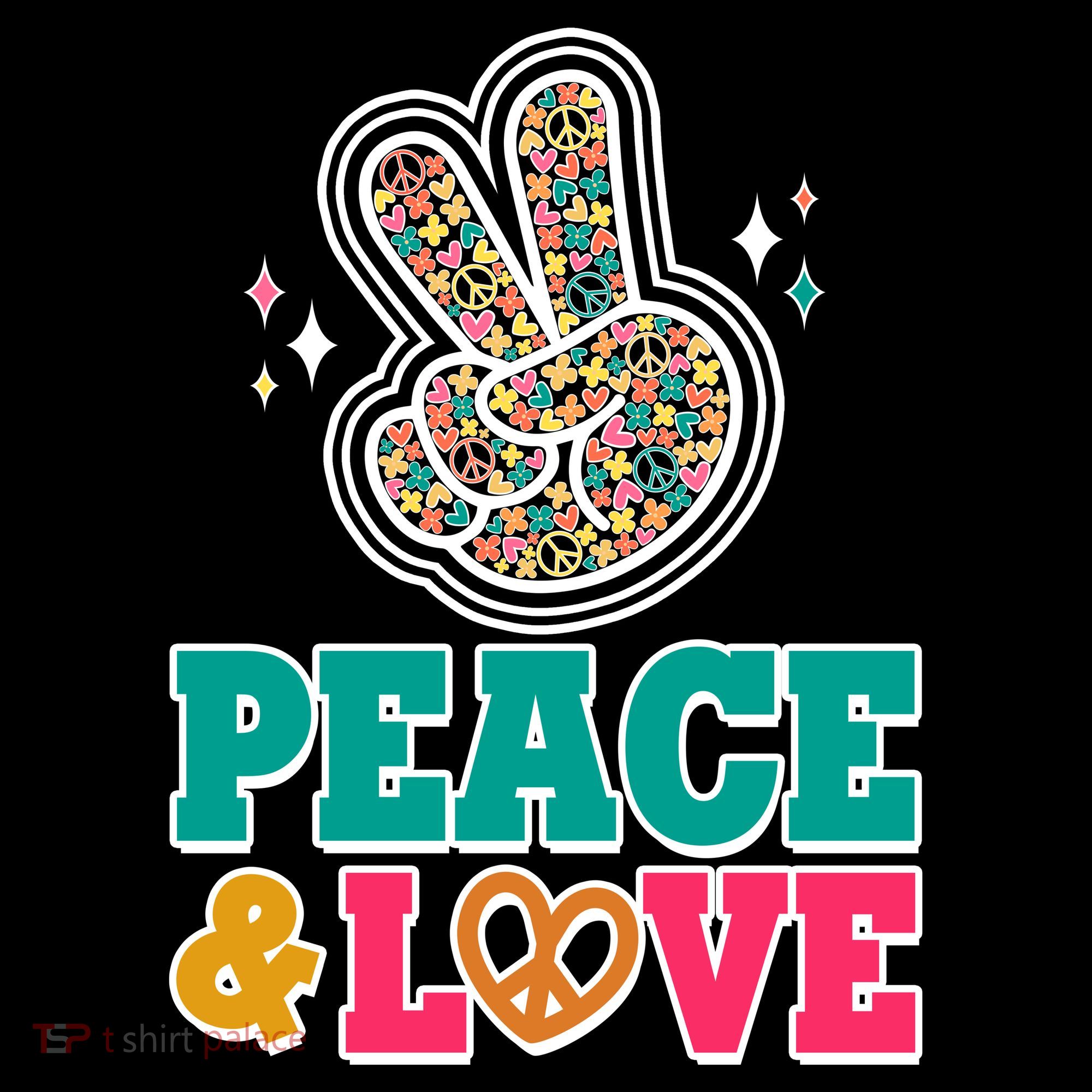 Retro Flower Power Peace And Love Women's Hoodie