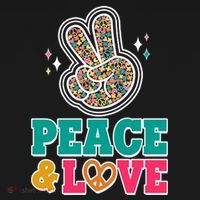 Retro Flower Power Peace And Love Ladies PosiCharge Competitor Racerback Tank thumb 2