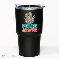 Retro Flower Power Peace And Love Tumbler thumb 0