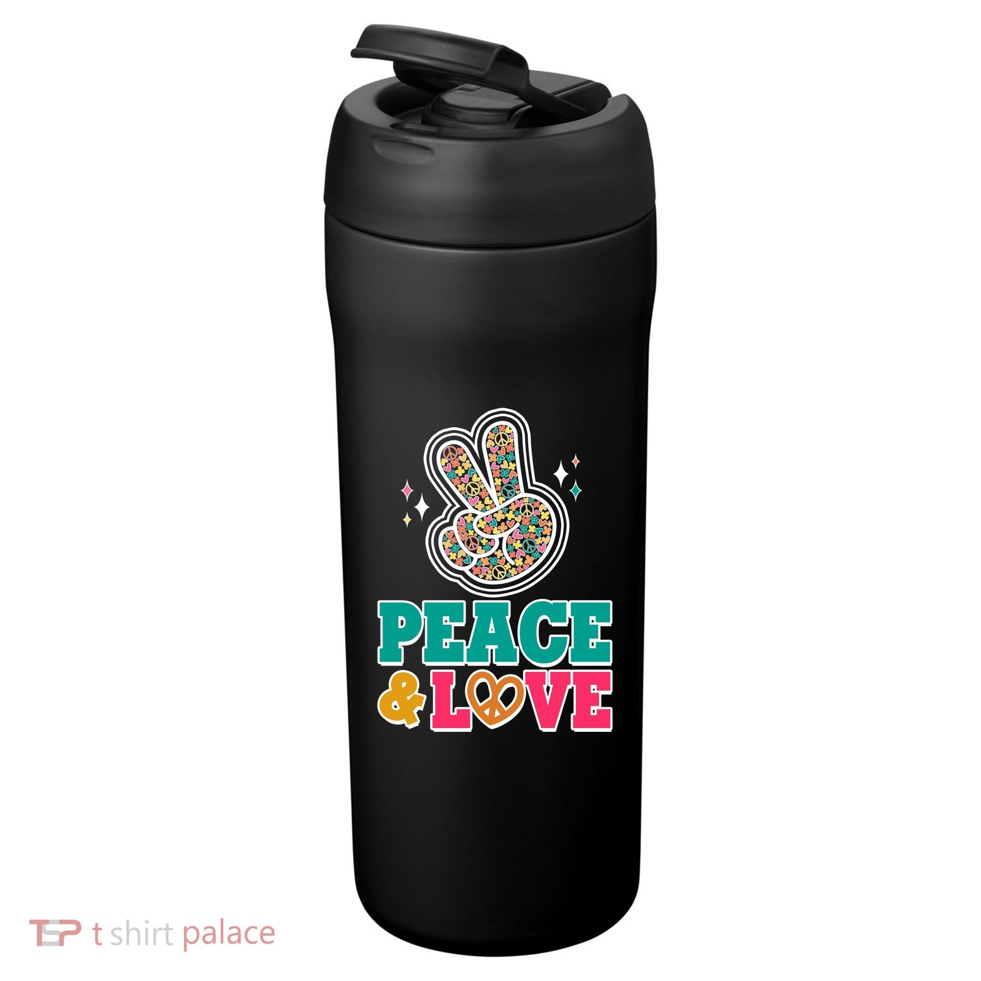Retro Flower Power Peace And Love 24oz Duet Stainless Steel Tumbler