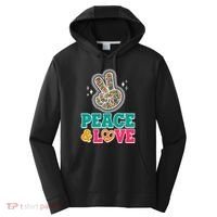 Retro Flower Power Peace And Love Performance Fleece Hoodie thumb 0