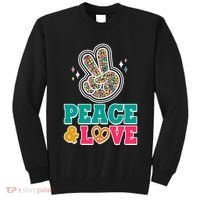 Retro Flower Power Peace And Love Tall Sweatshirt thumb 0
