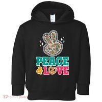 Retro Flower Power Peace And Love Toddler Hoodie thumb 0