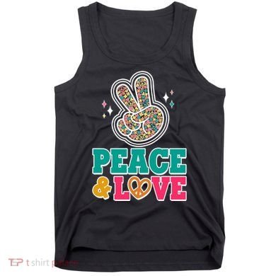 Retro Flower Power Peace And Love Tank Top