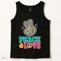 Retro Flower Power Peace And Love Tank Top thumb 2