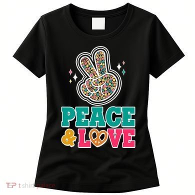 Retro Flower Power Peace And Love Women's T-Shirt