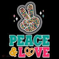 Retro Flower Power Peace And Love Women's T-Shirt thumb 6
