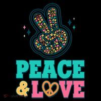 Retro Flower Power Peace And Love Kids Colorblock Raglan Jersey thumb 2