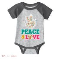 Retro Flower Power Peace And Love Infant Baby Jersey Bodysuit thumb 0