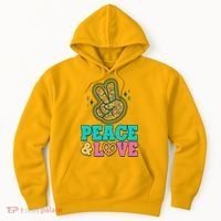 Retro Flower Power Peace And Love Hoodie thumb 0