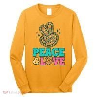 Retro Flower Power Peace And Love Long Sleeve Shirt thumb 0