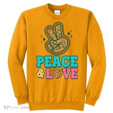 Retro Flower Power Peace And Love Sweatshirt