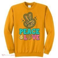Retro Flower Power Peace And Love Sweatshirt thumb 0