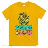 Retro Flower Power Peace And Love T-Shirt thumb 0