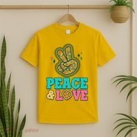 Retro Flower Power Peace And Love T-Shirt thumb 2