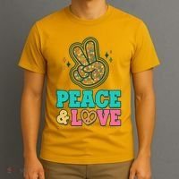 Retro Flower Power Peace And Love T-Shirt thumb 3