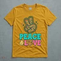 Retro Flower Power Peace And Love T-Shirt thumb 5