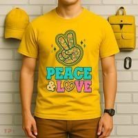 Retro Flower Power Peace And Love T-Shirt thumb 6