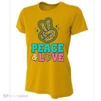 Retro Flower Power Peace And Love Women's Cooling Performance Crew T-Shirt thumb 0
