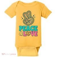 Retro Flower Power Peace And Love Baby Bodysuit thumb 0