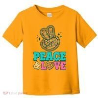 Retro Flower Power Peace And Love Toddler T-Shirt thumb 0