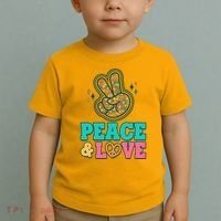 Retro Flower Power Peace And Love Toddler T-Shirt thumb 2