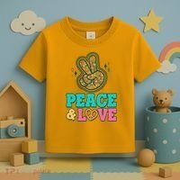 Retro Flower Power Peace And Love Toddler T-Shirt thumb 3