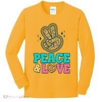 Retro Flower Power Peace And Love Kids Long Sleeve Shirt thumb 0