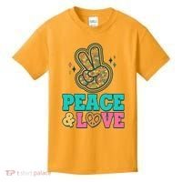 Retro Flower Power Peace And Love Kids T-Shirt thumb 0