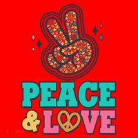Retro Flower Power Peace And Love Santa Hat thumb 1