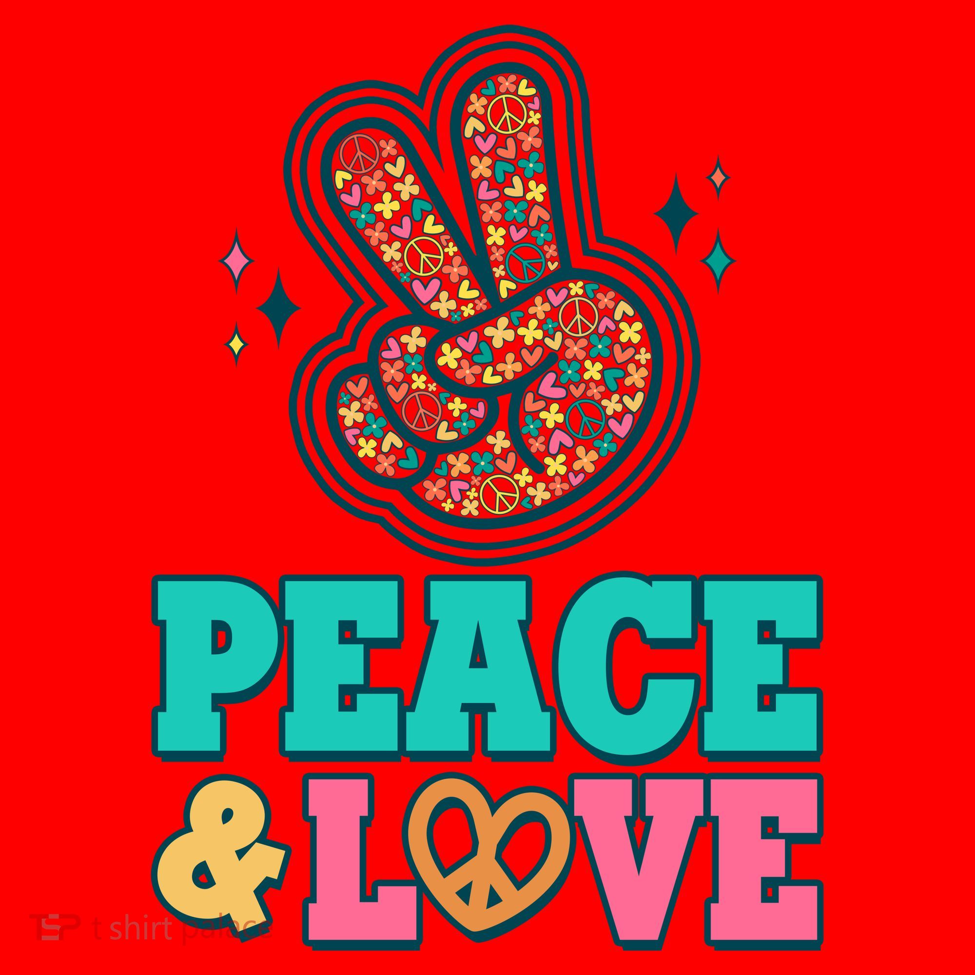 Retro Flower Power Peace And Love Santa Hat