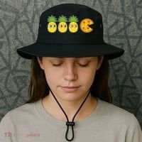 Retro Funny Pineapple Pizza Video Game Bucket Hat thumb 3