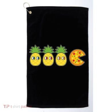 Retro Funny Pineapple Pizza Video Game Golf Towel