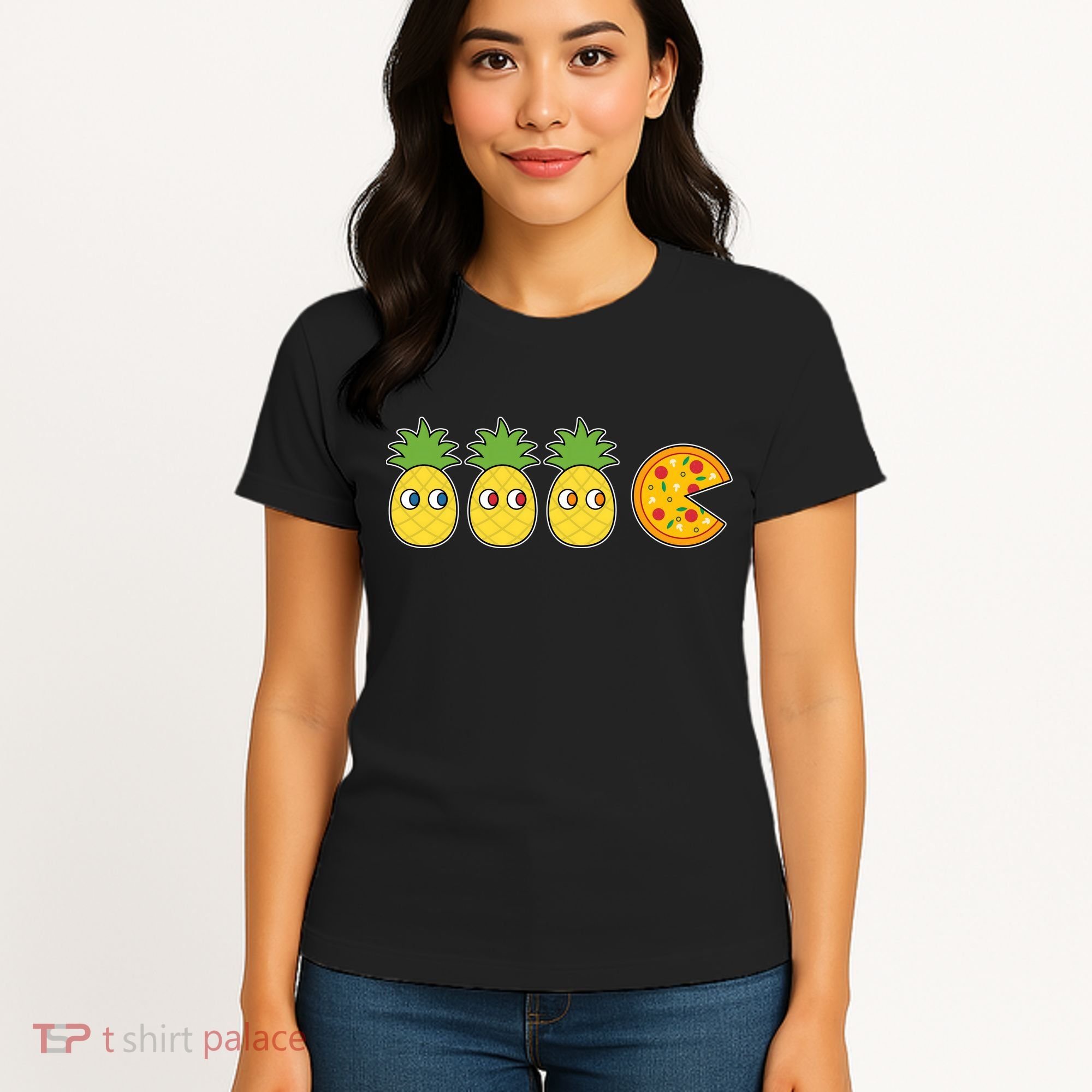 Retro Funny Pineapple Pizza Video Game Women's T-Shirt