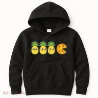 Retro Funny Pineapple Pizza Video Game Kids Hoodie thumb 0
