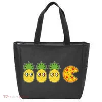Retro Funny Pineapple Pizza Video Game Tote Bag thumb 0