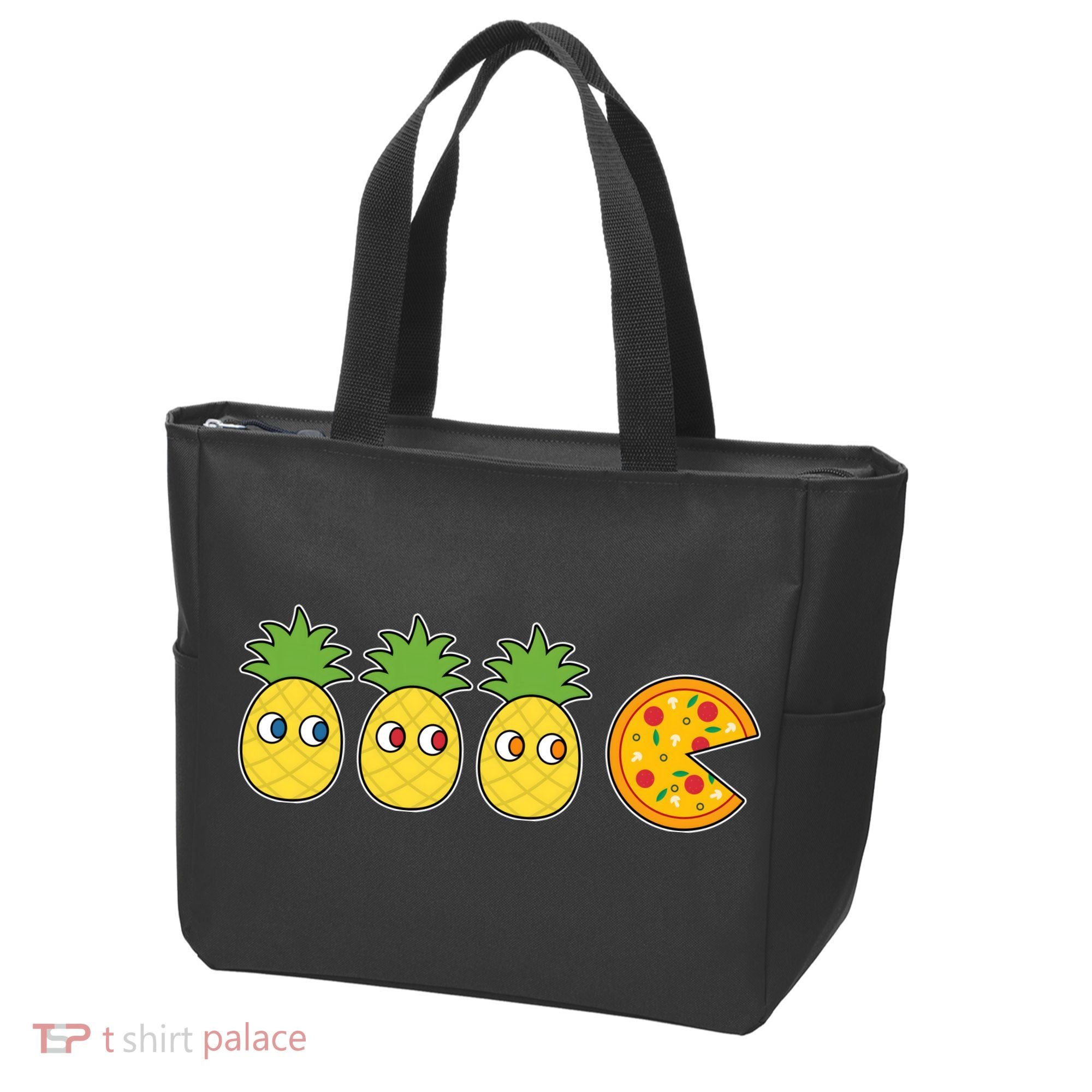 Retro Funny Pineapple Pizza Video Game Tote Bag