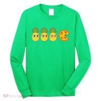 Retro Funny Pineapple Pizza Video Game Long Sleeve Shirt thumb 0