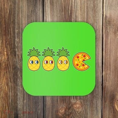 Retro Funny Pineapple Pizza Video Game Coaster