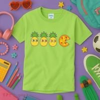 Retro Funny Pineapple Pizza Video Game Kids T-Shirt thumb 3