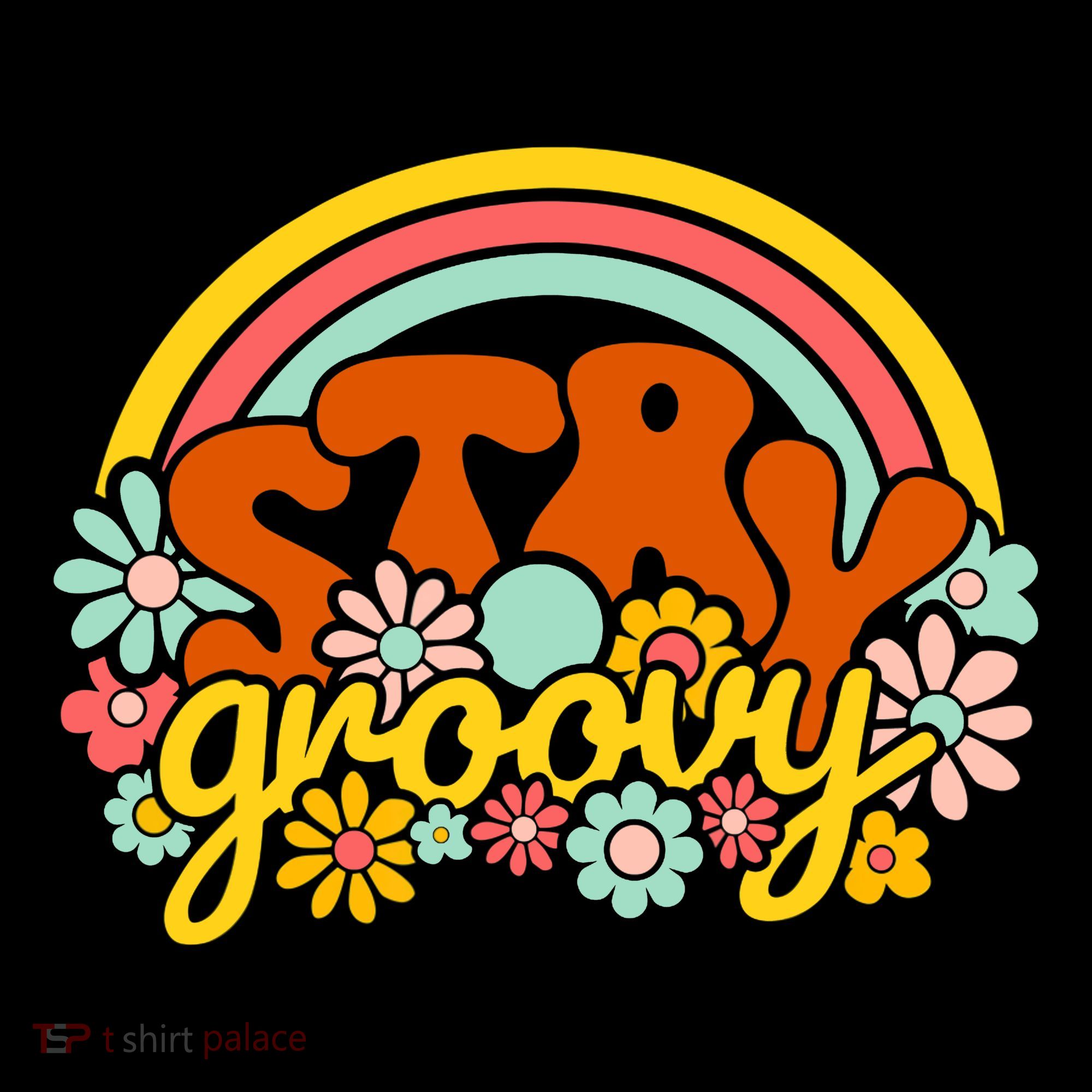 Retro Flowers Peace Stay Groovy Positive Mind Happy Life Coffee Mug