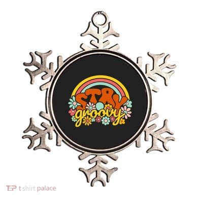 Retro Flowers Peace Stay Groovy Positive Mind Happy Life Ornament