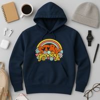 Retro Flowers Peace Stay Groovy Positive Mind Happy Life Hoodie thumb 3