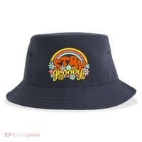 Retro Flowers Peace Stay Groovy Positive Mind Happy Life Sustainable Bucket Hat thumb 0