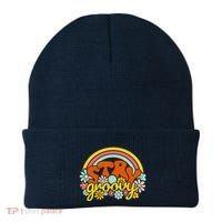 Retro Flowers Peace Stay Groovy Positive Mind Happy Life Beanie thumb 0