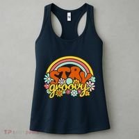 Retro Flowers Peace Stay Groovy Positive Mind Happy Life Women's Tank Top thumb 3
