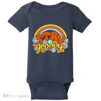 Retro Flowers Peace Stay Groovy Positive Mind Happy Life Baby Bodysuit thumb 0